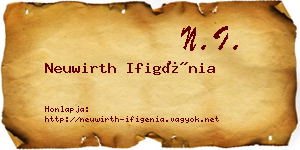 Neuwirth Ifigénia névjegykártya